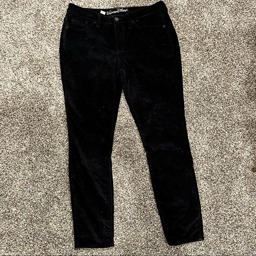 Black Velvet Skinny Jeans